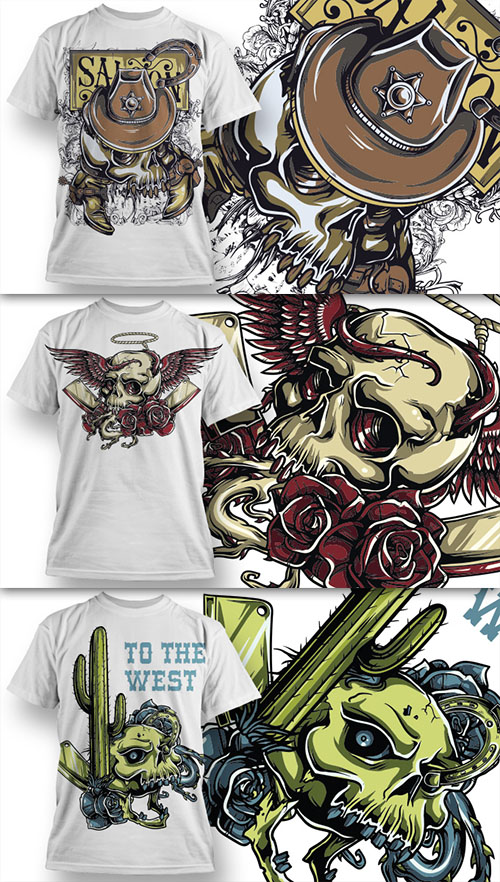 T-Shirt Design Vector Illustrations Pack 2