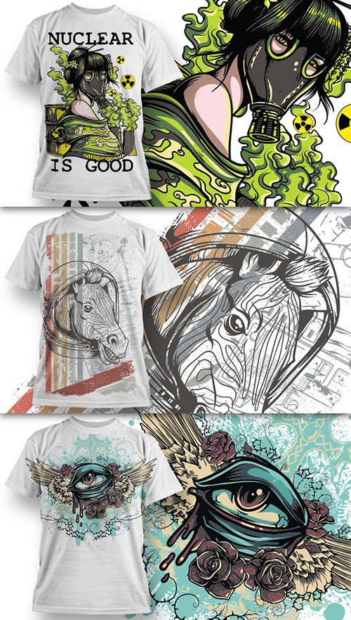 T-Shirt Design Vector Illustrations Pack 1