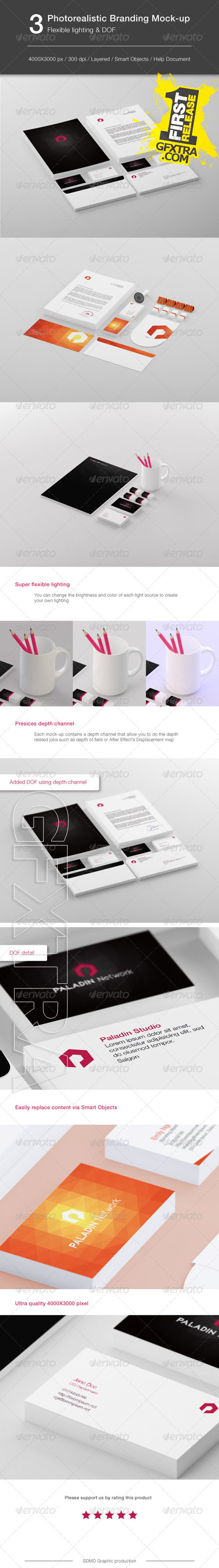 GraphicRiver - Flexible Lighting Stationery Mock-up 