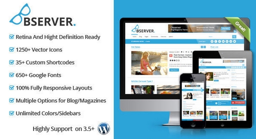 Mojo-Themes - Observer v1.0 - Multipurpose News/Magazine Theme