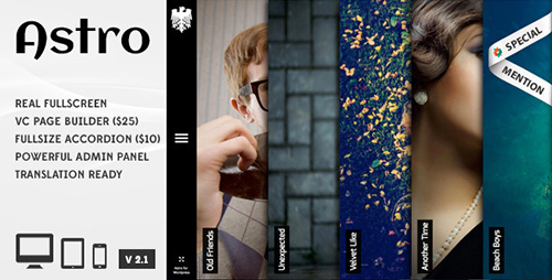 Astro v5.x - Showcase/Photography Wordpress Theme - NULLED