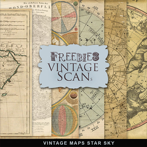 Textures - Vintage Maps Star Sky