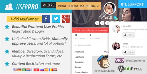 CodeCanyon - UserPro v1.0.73 - User Profiles with Social Login