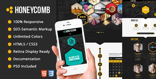 ThemeForest - HoneyComb - Honeycomb One Page HTMLTemplate - RIP