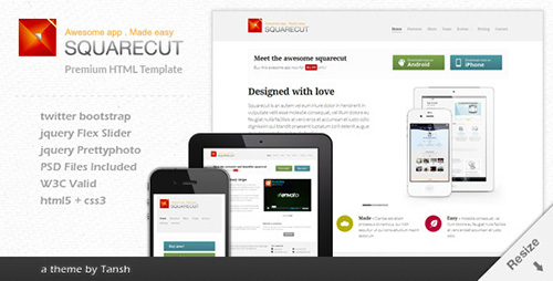 ThemeForest - Squarecut Responsive Landing Page template - FULL