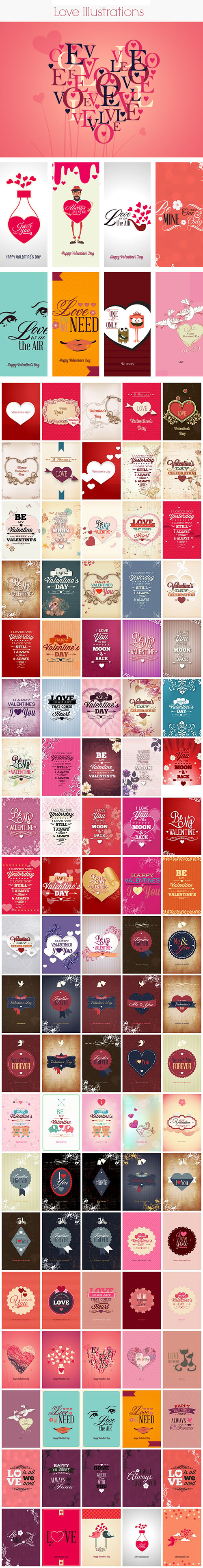 200 Love Vector Illustrations Bundle