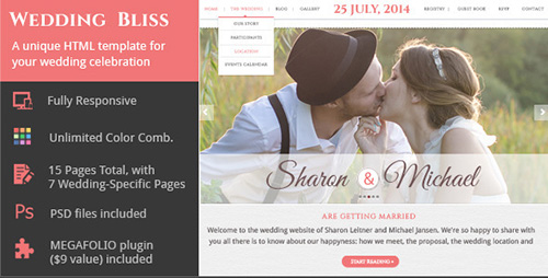 ThemeForest - Wedding Bliss v1.0.0 - a Unique Wedding Template - FULL