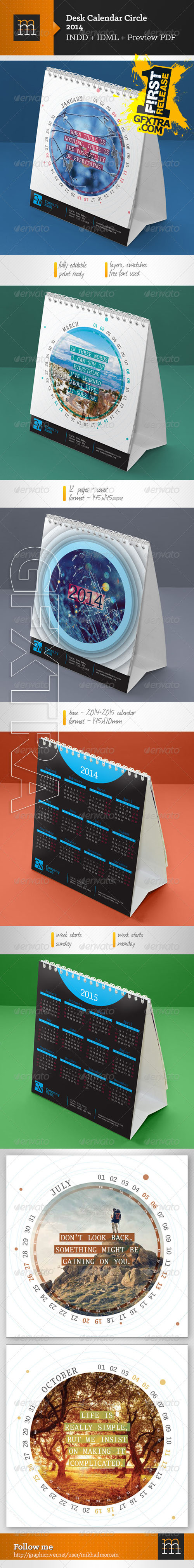 GraphicRiver - Desk Calendar-4 2014 Circle 
