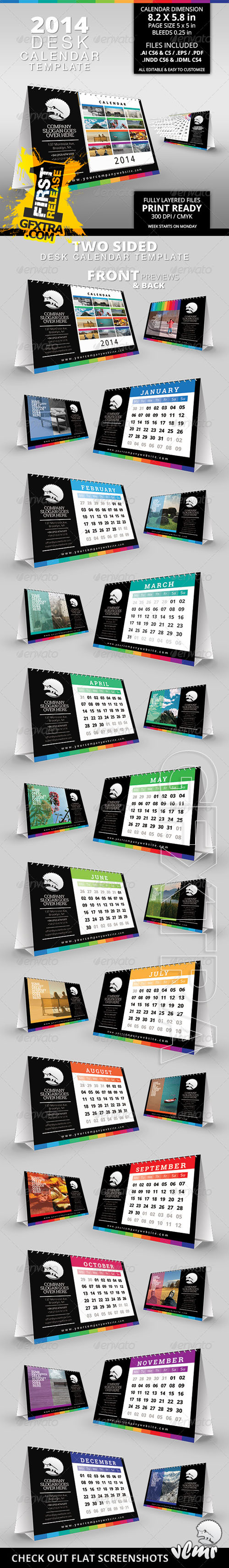 GraphicRiver - 2014 Desk Calendar Template 