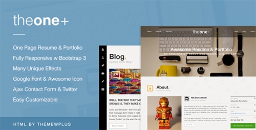 ThemeForest - TheOnePlus - Creative Responsive Onepage Portfolio - RIP