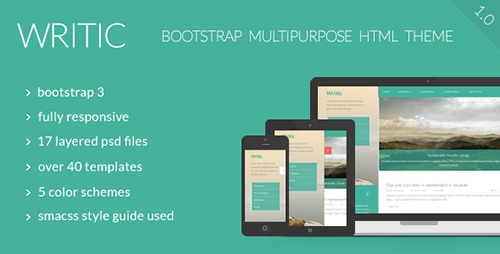 ThemeForest - Writic Responsive Multipurpose Bootstrap Template - RIP