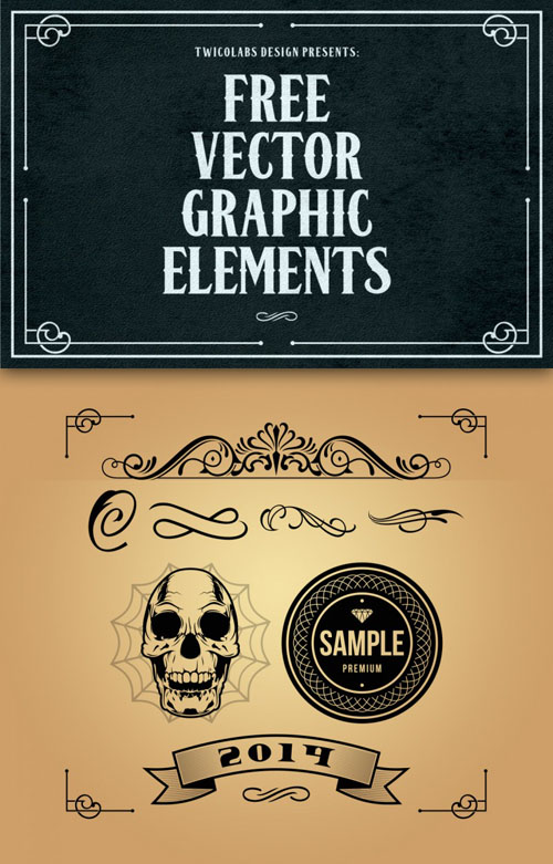 12 Vintage Twicolabs Design Graphic Elements