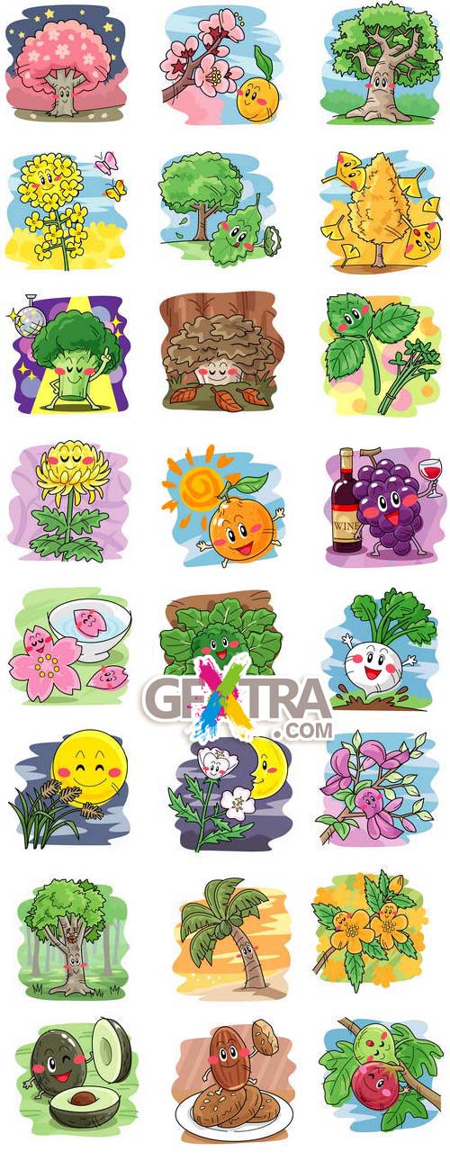 KyowaSoft CutPro Vol.8 Pop Touch Illustrations of Plants, Vegetables & Fruits 435xEPS